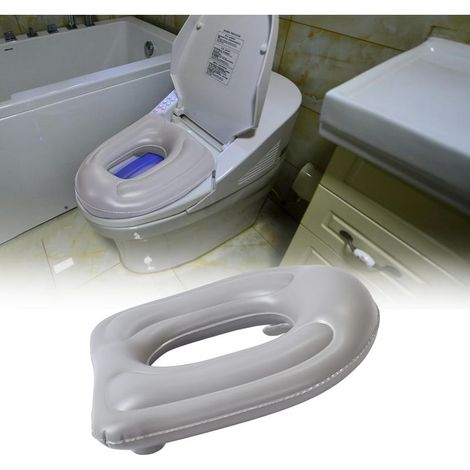 Coussin de Siège de Toilette Gonflable, PVC Coussin de Siège de Toilette avec Ventouse, Housse de Siège de Toilette Réglable en Hauteur, étanche, pour Adultes, Soulagement de la Douleur au Coc (1/5)