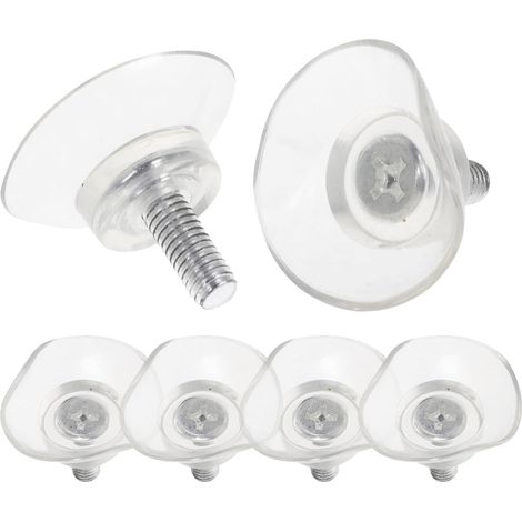 Ventouses à filetage M4 x 6 mm en PVC résistant avec filetage de 25 mm. Petite ventouse avec écrou moleté (M4). Ventouses pour la décoration de fenêtres sur surfaces lisses. Lot de 48. (1/5)