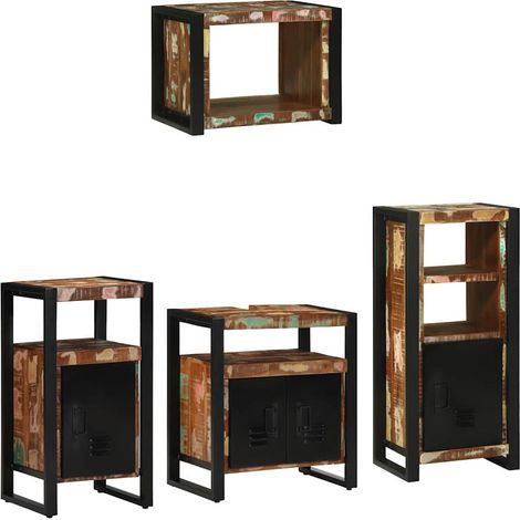 Maison Exclusive - Badezimmermöbel-Set mit Regal 4 pcs Massives u