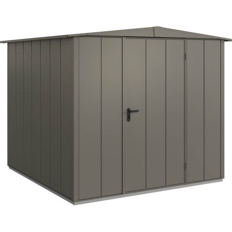 Hörmann Metall-Gerätehaus Berry Modern mit Satteldach Typ 2, 259 x 248 cm, quarzgrau, 6,4 m², 1-flüglige Tür (1/5)