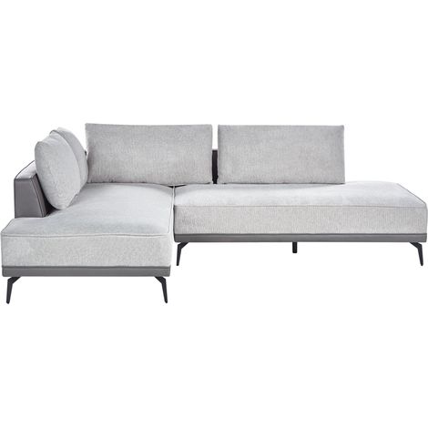 Corner Sofa 3 Seater MYKEN Fabric Light Grey Right Hand