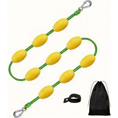 Corde de Remorquage Flottante avec Flotteur Jaune, Double Crochet Inoxydable 316, Ligne de Traction Multi-places pour Petit Bateau, Corde de Quai Nautique (1/5)