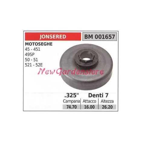 Pignone JONSERED motore motosega 45 451 49SP 50 51 521 52E .325' denti 7 001657