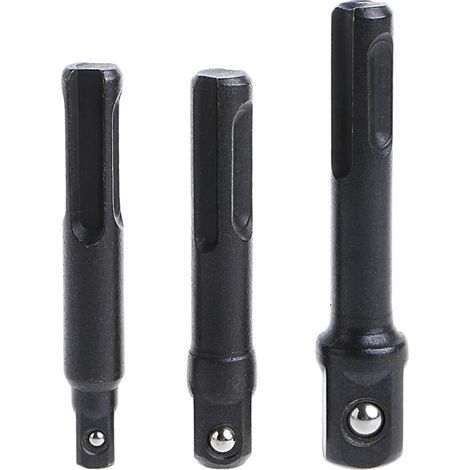Jeu de 3 tournevis à douille SDS Plus avec adaptateur de mandrin 1/4", 3/8" et 1/2". (1/5)