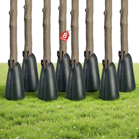VEVOR Set di Sacco per Irrigazione di Alberi Confezione da 8 pezzi, Sacchi per Irrigazione Alberi a Goccia 3-4 Ore da Giardino Cortile Capienza ca. 75,7 Litri Materiale in PE 190 g/m² con Cerniera