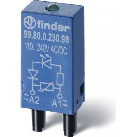 Module LED + diode 110 à 220 DC (+A1 polarité standard) série 95833 95853 FINDER 9980922099