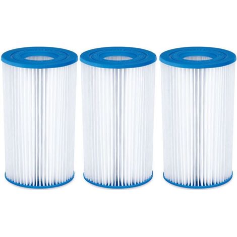 Lot de 3 cartouches filtrantes Summer Waves pour piscines Bleues (1/4)