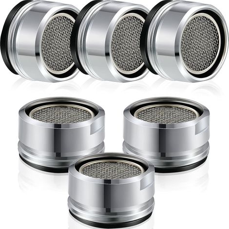 6-piece bathroom faucet aerator replacement parts with 15/16-inch male thread kitchen sink aerator filter in brass shell (1/5)