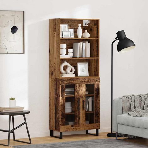 Highboard 2 pcs Altholz Holzwerkstoff