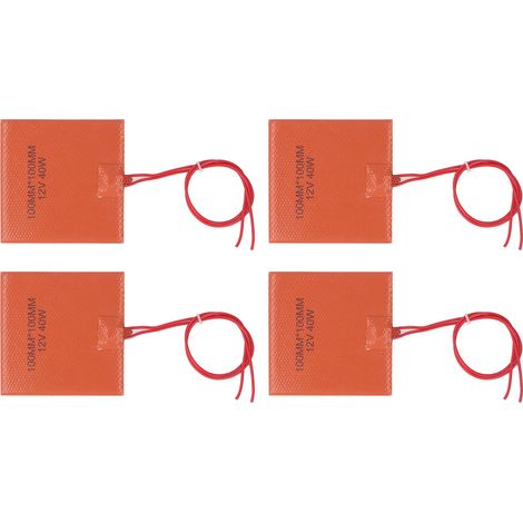Coussin chauffant en caoutchouc de Silicone, 4 pièces, 40W, 200 ℃, 100x100mm, couverture électrique, tapis Flexible pour équipements industriels, Pipelines, réservoirs de stockage (1/5)