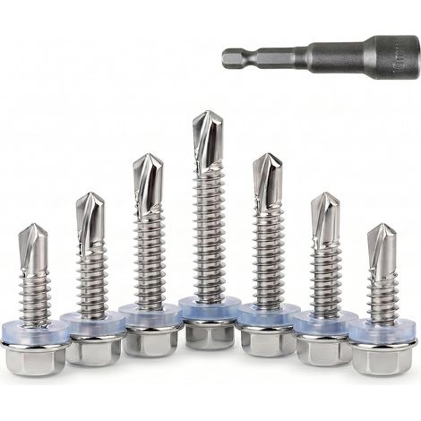 Vis Autoforeuse Inox Hexagonale Rondelle M6.3 19/25/45/50mm 100Pcs (1/5)