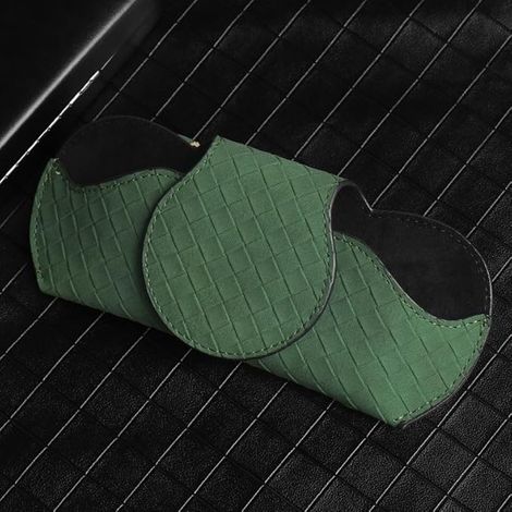 SHINING HOUSEÉtui à lunettes pour cadre de lunettes de soleil de voiture pour Citroën C5 Aircross 2017-2022 2023, clip de visière en cuir pour cadre de lunettes de soleil de voiture (vert)