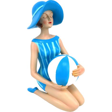 Signes Grimalt Figura De Persona Decoracion  Bañista Marinero Azul 13x21x30cm 37901