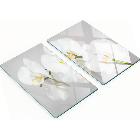 Taglieri da cucina decorativi in vetro con grafica di orchidee, 2x30x52 cm (1/5)