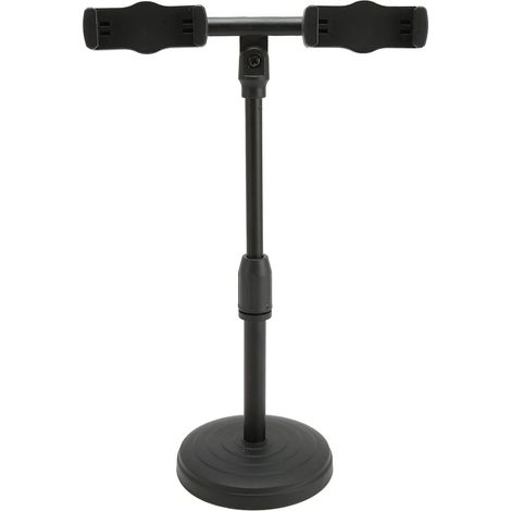 Support de Téléphone Double Hauteur Réglable pour Bureau, Parfait pour la Diffusion en Direct et L'enregistrement Vidéo en Métal et Plastique 20-30 Cm (1/5)