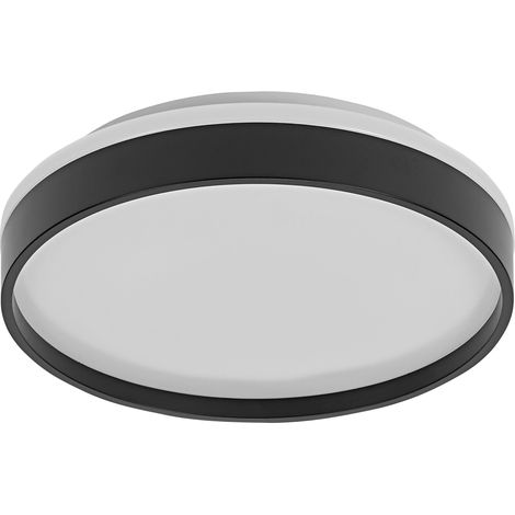 Plafonnier LED OSRAM, 16W, 3000K, 1000lm, blanc chaud, IP20, noir, Ø30cm