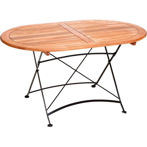 Tisch Schloßgarten 140x90cm oval Eukalyptus o Schirml