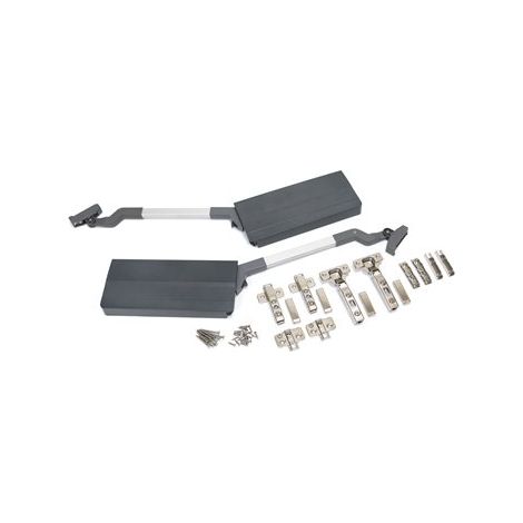 Braccetto Agile Flap per doppia porta sollevabile, 3,7-7,2kg, Acciaio e plastica, Grigio antracite 1214023 EMUCA (1/4)