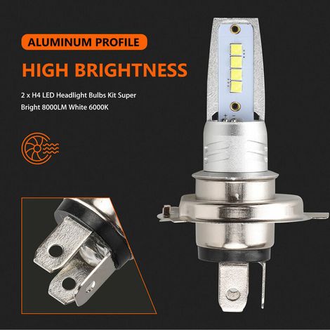 Lampade LED auto H4 40W 8000LM, super luminose, abbaglianti e fari, 2 pezzi (1/3)