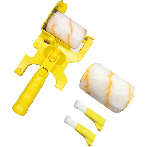 Farbroller-Set, Handpinsel mit 2 weichen Borstenpinseln, kein Austrocknen von Ecken, multifunktionales Wandmalwerkzeug (1/5)