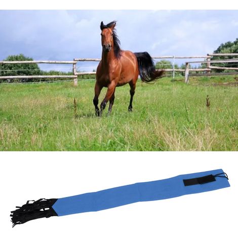 Schutzhülle für Pferdeschwanz, Beauty-Accessoire für Pferdeschwanz, Mückenschutz, schmutzabweisende Tasche, blaue Schutzhülle für Pferdeschwanz. (1/5)