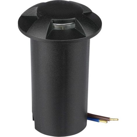 V-TAC VT-1171 Faretto incasso segnapasso led 12V 1W 4 fasci bianco caldo 3000K rotondo in alluminio nero IP67 - sku 211470