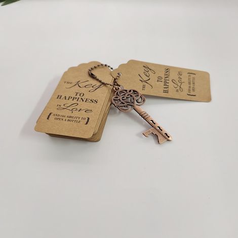 Sollbry Ouvre-bouteilles à clés, ouvre-bouteille à clés squelette Vintage avec étiquette de carte d'escorte et porte-clés, cadeau Souvenir pour fête de mariage (1/3)