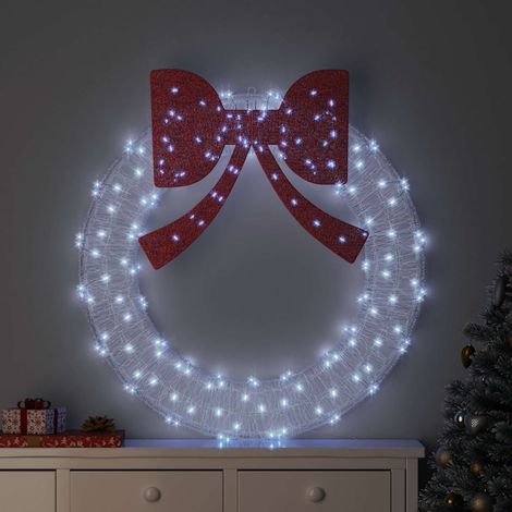 Kranz mit 150 LEDs Kaltweiß 120 cm Acryl