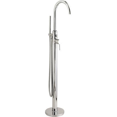 Hudson Reed Tec Single Lever Elite Mono Bath Shower Mixer Tap Freestanding - Chrome (1/4)
