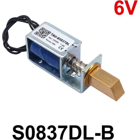 Ein elektromagnetisches Schloss TAU-S0837DL DC 6V/12V/24V, 10 mm Hub, geeignet für die Schranktür S0837DL B 6V 15N. (1/5)