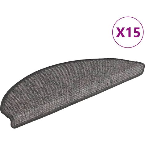 Maison Exclusive - Tappetini per scale 15 pz 65x21x4 cm Beige e Grigio Semicircolari Grandi (1/5)