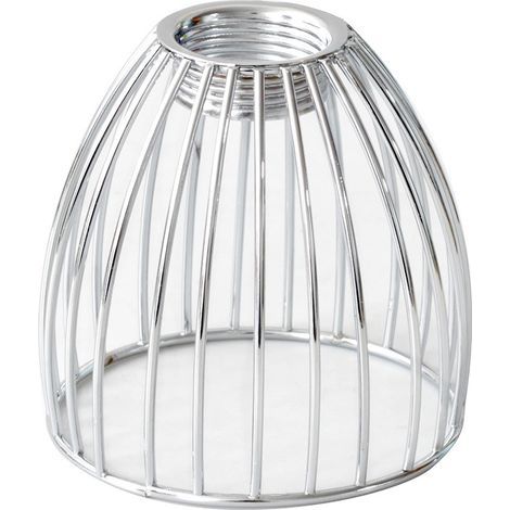 CCYKXA Metal Cage Lampshade for Pendant Light 8x8x8 cm, Wrought Iron Lampshade for Indoor Lamp, Decorative Lighting Accessory, Industrial Style, Silver