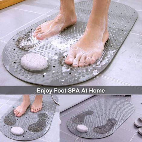 Tapis de douche antidérapant 32x16 pouces pierre ponce massage pieds (1/4)