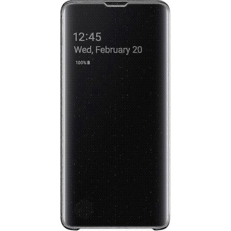 Étui de protection folio Clear View noir FM18 pour Samsung Galaxy S10, design fin