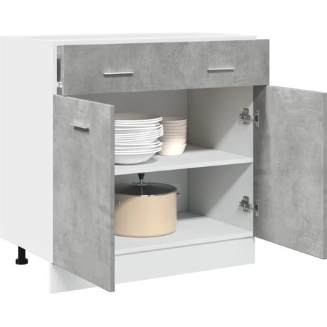 Schubunterschrank Lyon Betongrau 80x46x81,5 cm Holzwerkstoff vidaXL