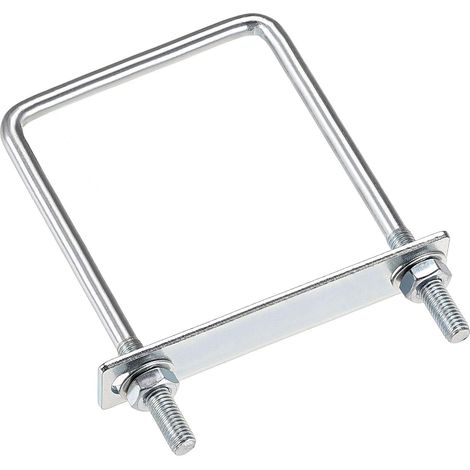 Carré U-Boulons 3-1/8"(80mm) Interne Largeur Carbone Acier M8 avec Écrous Cadre Plaque Rond Rondelles 4 Ensemble (1/5)