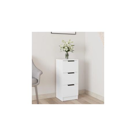 Buffet Blanc 30x30x70 Bois d'ingénierie (1/5)