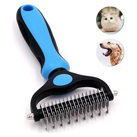 Brosse Chien et Chat Brosse Chien Poil Long Toilettage du Chien Râteau Dents à Double Face 17+9 Élimine Les Nœuds et Les Cheveux Emmêlé (1/3)
