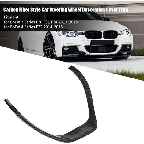 Dekorative Lenkradabdeckung in Carbonfaser-Optik für BMW 3er F30 F31 F34 (2013–2018), Lenkradschutz, Premium-Zubehör, Schwarz (1/5)