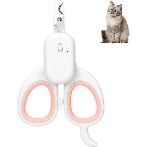 Coupe-ongles pour animaux avec lumières LED et UV et coupe-griffes pour chats avec lumières LED ultra-lumineuses pour éviter de couper les ongles trop souvent - Rose (1/5)