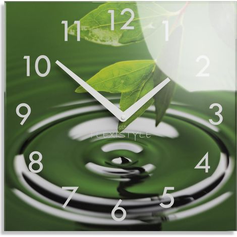 Moderne geräuschlose Wanduhr Green Branch (1/4)