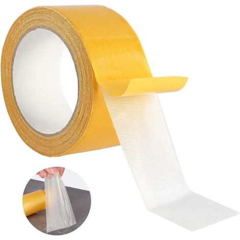 Ruban adhésif double face super résistant transparent, double face résistant, ruban nano double face, ruban adhésif double face super résistant, adapté aux tapis, moquettes, paillassons d'intérieur (1 (1/4)