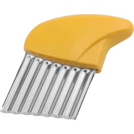 Hachoir à légumes en acier inoxydable pour pommes de terre et carottes, coupe-frites ondulées, lot de 1 (1/2)