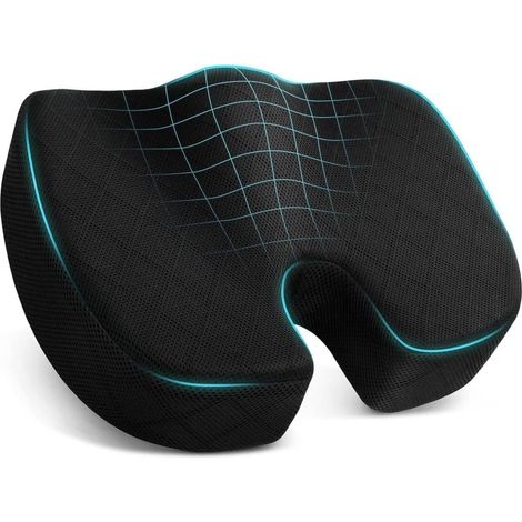Ergonomisches Sitzkissen aus Memory-Schaum – Langsame Rückstellkraft, rutschfestes Kissen für Büro, Auto und Stuhl, lindert Ischias-, Steißbein- und Rückenschmerzen (1/5)