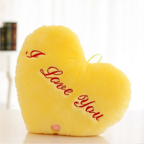 Coussin Lumineux En Forme De Coeur - Coussin Rembourré Avec Lumières LED Changeantes - Décoration Douce Pour Canapé Chambre Bureau - Idée Cadeau Saint-Valentin - 40 x 35 cm (1/5)