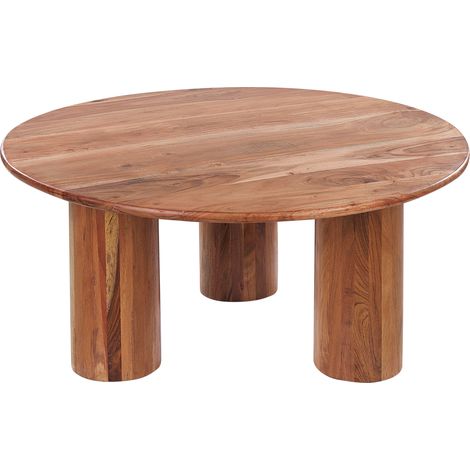 Mesa auxiliar de centro moderna tablero de madera de acacia patas de madera ligera Colina