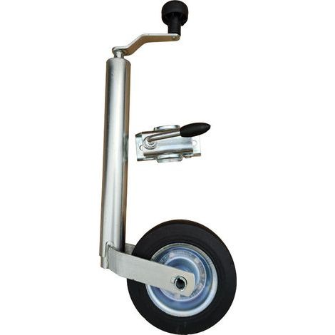 Volant avec fourche diamètre 48mm + flasque remorque, roue jockey classique pour remorque (1/5)