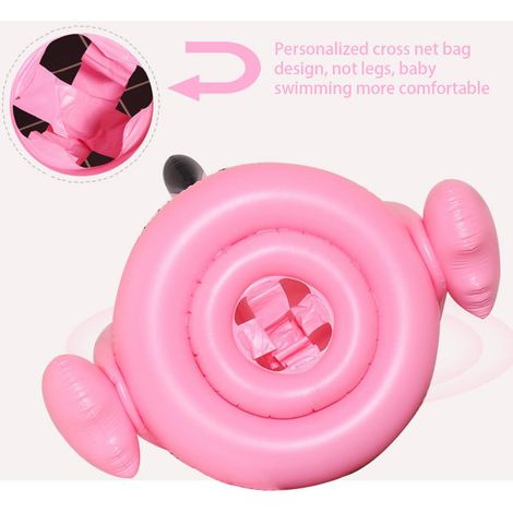 Bouée bébé flamant rose avec pare-soleil, aide à la natation pour bébé, bouée gonflable pour piscine bébé (1/5)