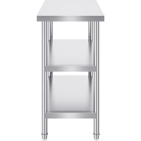 Table de travail inox cuisine pro, 45,7 x 91,4 cm, plan de préparation alimentaire robuste (1/5)