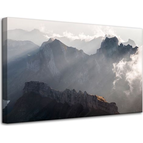 Leinwanddruck Natur Berge in den Wolken 80x50 cm